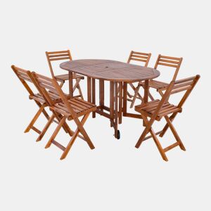 Conjunto de mobiliário de jardim Acerenza 7 peças - madeira certificada FSC® en.casa