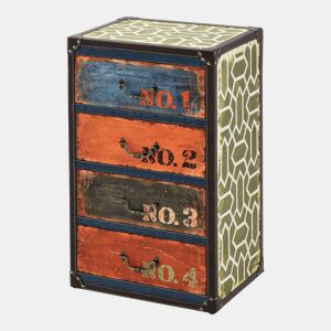 Gaveteiro Goslar com 4 gavetas para sala de estar MDF 66x40x30 cm - Multicolorido en.casa