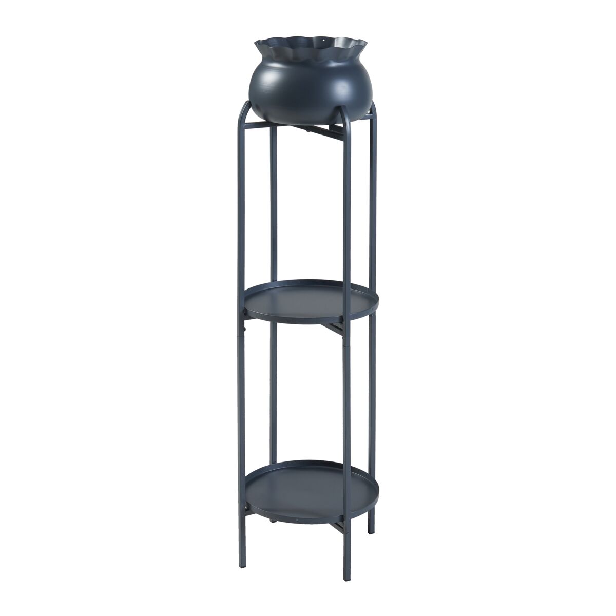Soporte para plantas altena 3 niveles metal  95x27x27cm  - negro [en.casa]
