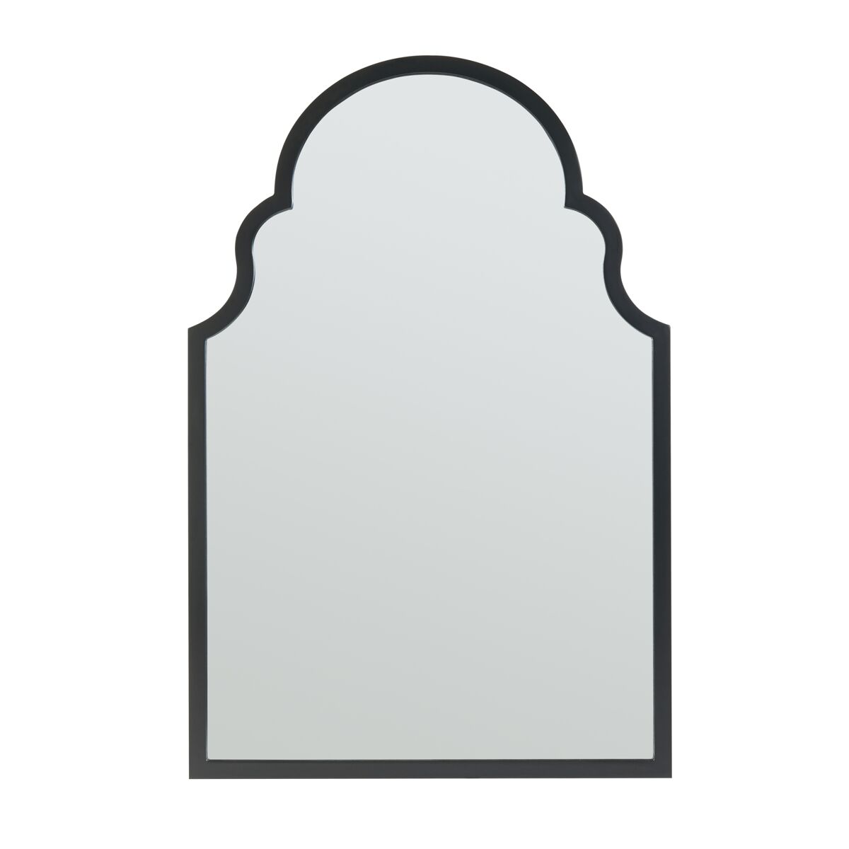 Espejo de pared hämeenkyrö diseño atractivo mdf 90x60cm - negro [en.casa]