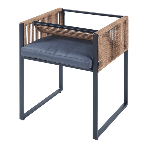 Conjunto de Mobiliário de Jardim Accadia 3 Peças AçoCordão - PretoCastanho casa.pro