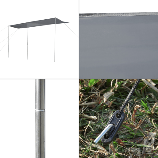 Toldo para caravanas Beuningen - 400x240x235cm - Cinzento pro.tec