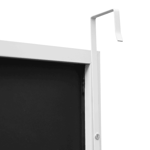 Espelho de porta Lesina com 2 ganchos de alumínio 120x37cm - Branco en.casa