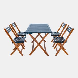 Conjunto de mobiliário de jardim Altamura de 5 peças - Efeito madeiraCinza Certificado FSC® en.casa