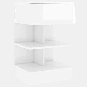 vidaXL Mesa de cabeceira derivados de madeira branco brilhante