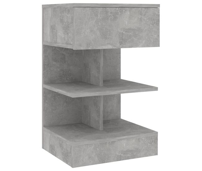 Vidaxl mesitas de noche 2 uds gris hormigón 40x35x70 cm