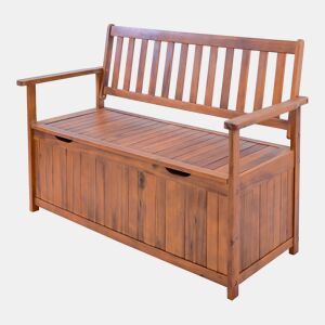 Banco Avenzzano com compartimento em madeira de acácia 130x60x88 cm - Natural certificado FSC® en.casa