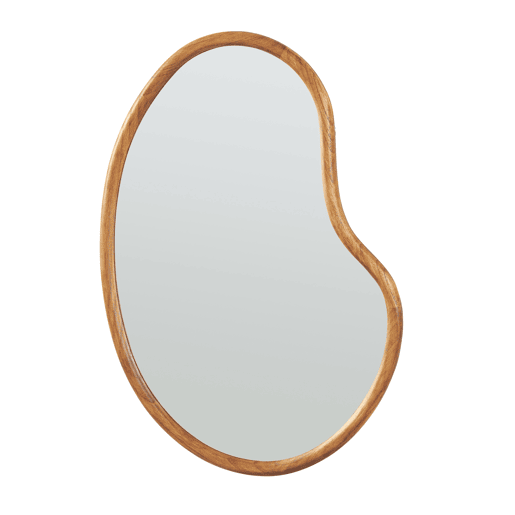 Espelho de parede Jokioinen moldura assimétrica MadeiraMDF 75x55cm - efeito carvalho en.casa