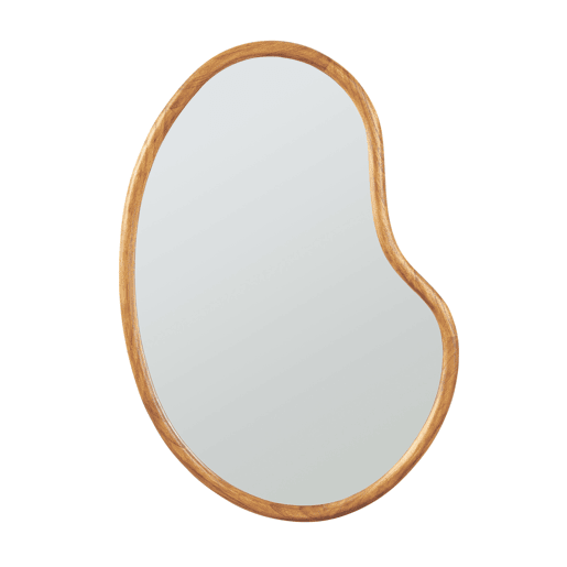 Espelho de parede Jokioinen moldura assimétrica MadeiraMDF 75x55cm - efeito carvalho en.casa