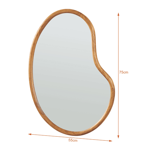 Espelho de parede Jokioinen moldura assimétrica MadeiraMDF 75x55cm - efeito carvalho en.casa