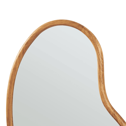 Espelho de parede Jokioinen moldura assimétrica MadeiraMDF 75x55cm - efeito carvalho en.casa