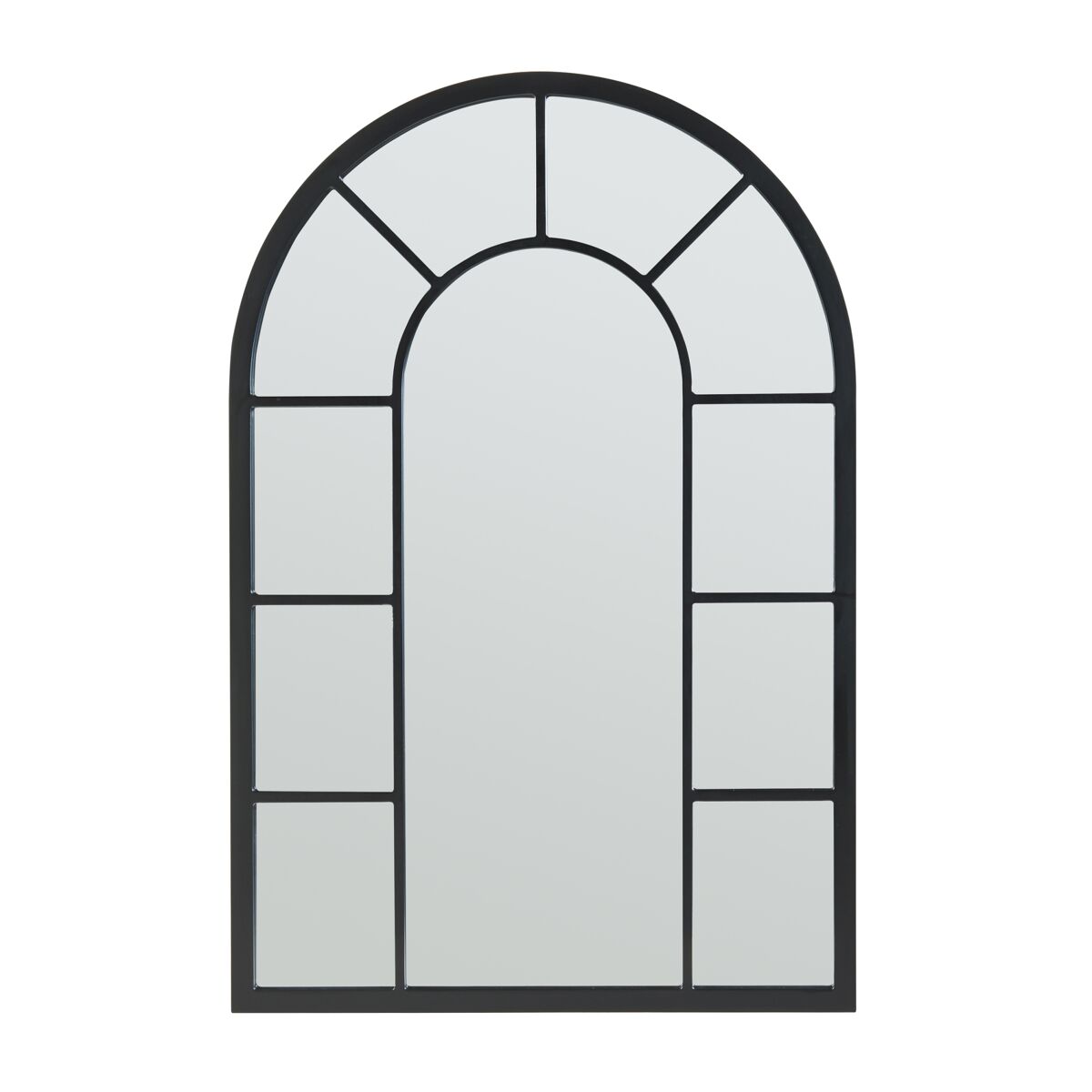 Espejo de pared enonkoski ventana arqueada mdf 90x60cm - negro [en.casa]