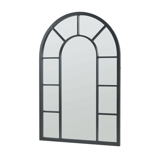 Espelho de parede Enonkoski janela arqueada MDF 90x60cm - Preto en.casa