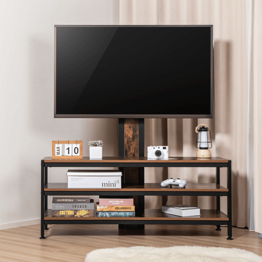 Suporte de TV Stockholm com mesa 120x40x108cm - PretoCarvalho rústico pro.tec