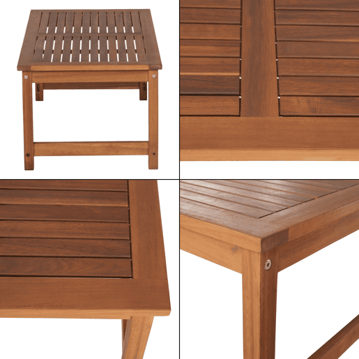 Conjunto de mobiliário de jardim Cannole 4 peças de rotim de acácia - Efeito madeiraBege casa.pro
