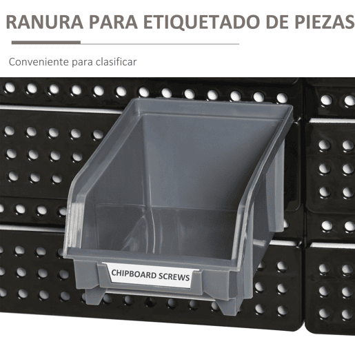 DURHAND Organizador de Ferragens para Parede Armário Organizador de Ferragens com 30 Caixas de 2 Tamanhos Diferentes 37,5x18x63 cm Vermelho e Cinza