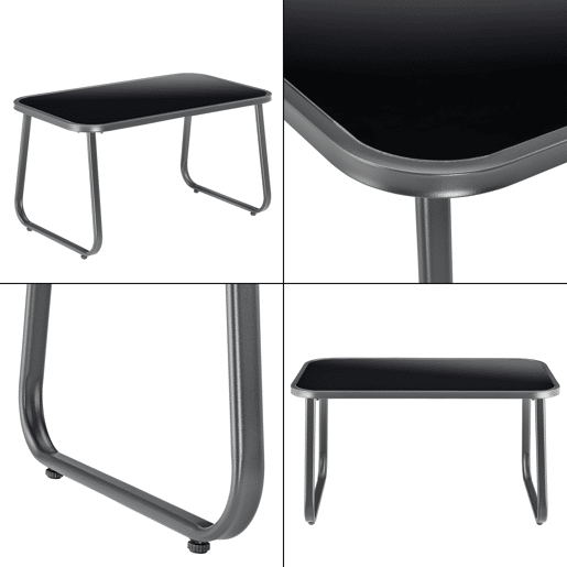 Conjunto de mobiliário de jardim Anzi 4 pcs. açovidro - Cinzento casa.pro