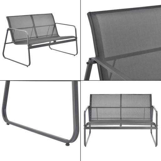 Conjunto de mobiliário de jardim Anzi 4 pcs. açovidro - Cinzento casa.pro