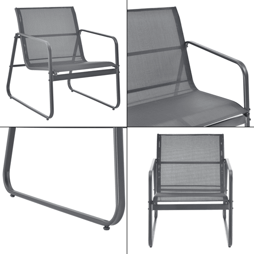 Conjunto de mobiliário de jardim Anzi 4 pcs. açovidro - Cinzento casa.pro