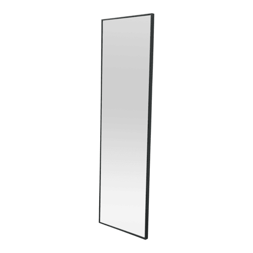 Espelho de porta Lesina com 2 ganchos de alumínio 120x37cm - Preto en.casa
