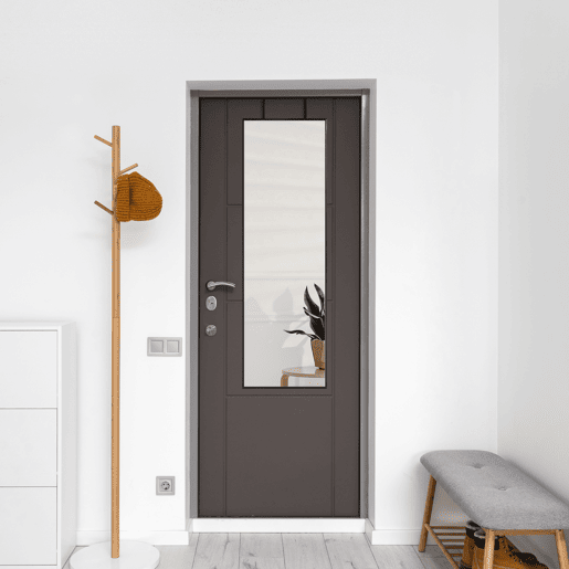 Espelho de porta Lesina com 2 ganchos de alumínio 120x37cm - Preto en.casa