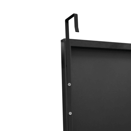 Espelho de porta Lesina com 2 ganchos de alumínio 120x37cm - Preto en.casa