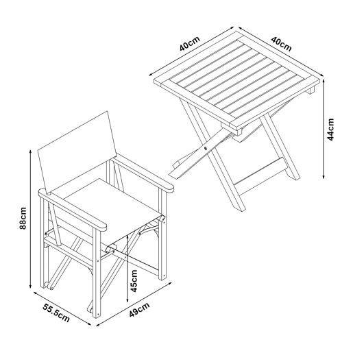 Conjunto de mobiliário de jardim Capistrello 3 pcs. eucaliptolinho - Branco casa.pro
