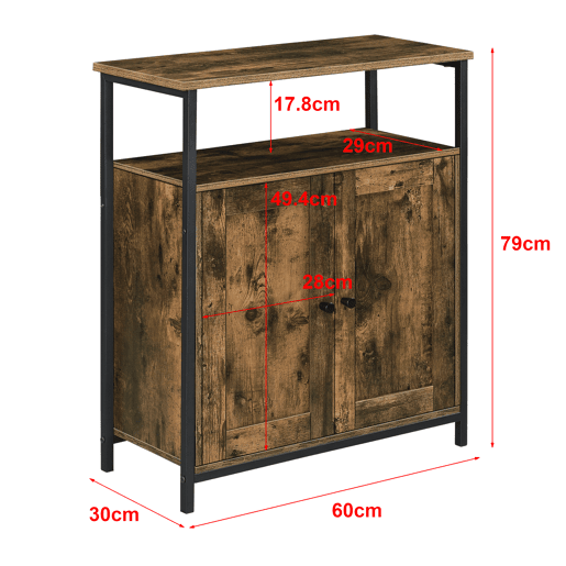 Cómoda Aremark Mesa de cabeceira em fibra  ferro 79 x 60 x 30 cm Efeito madeira tom escuro e preto pt.casa