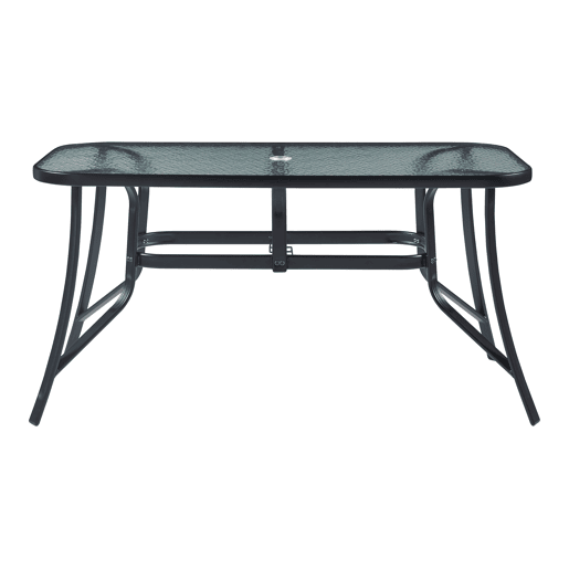 Conjunto de mobiliário de jardim Aradeo 7 pcs. açovidro - Preto casa.pro