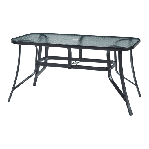 Conjunto de mobiliário de jardim Aradeo 7 pcs. açovidro - Preto casa.pro