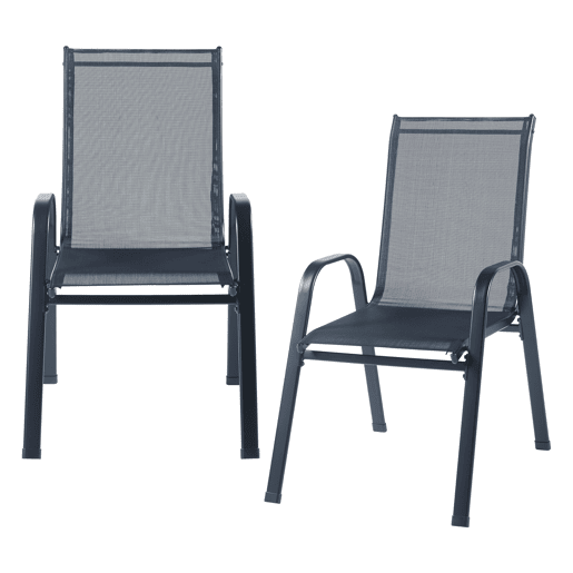Conjunto de mobiliário de jardim Aradeo 7 pcs. açovidro - Preto casa.pro