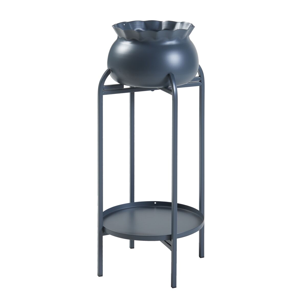Soporte para plantas altena 2 niveles metal  81x40x40cm  - negro [en.casa]