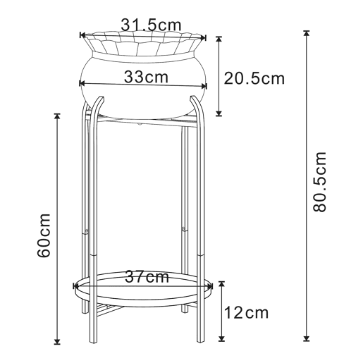 Suporte para plantas Altena 2 níveis metal 81x40x40cm - Preto en.casa Suporte para plantas Altena 2 níveis metal 81x40x40cm - Preto en.casa