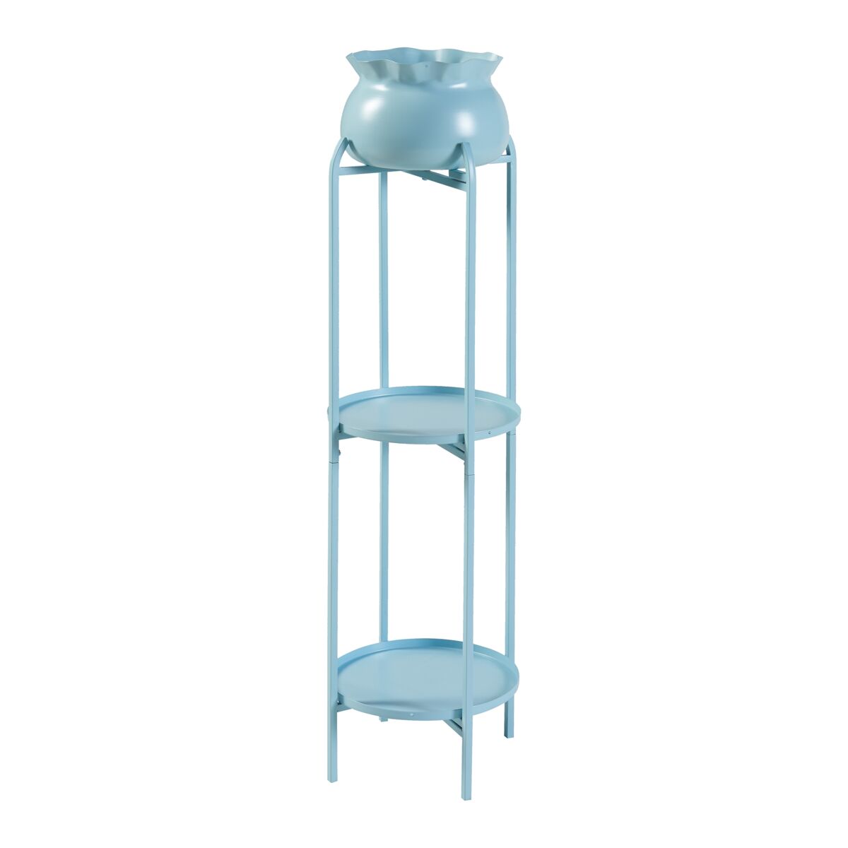Soporte para plantas altena 3 niveles metal  95x27x27cm  - azul claro [en.casa]