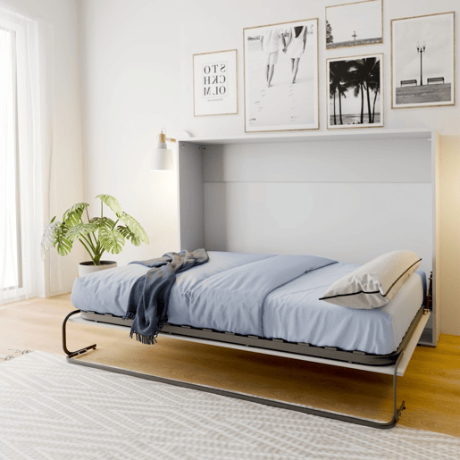 Cama dobrável aglomerado melamina branca 135x190cm