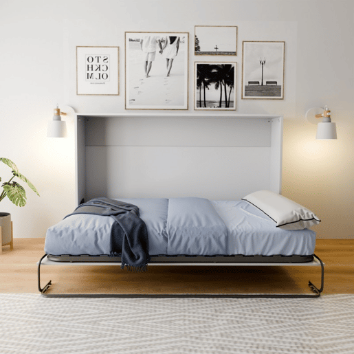 Cama dobrável aglomerado melamina branca 135x190cm
