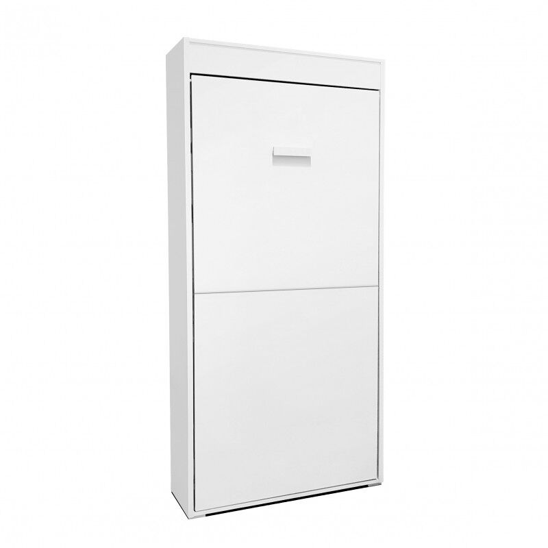 Cama abatible vertical aglomerado melaminizado blanco 90x190cm