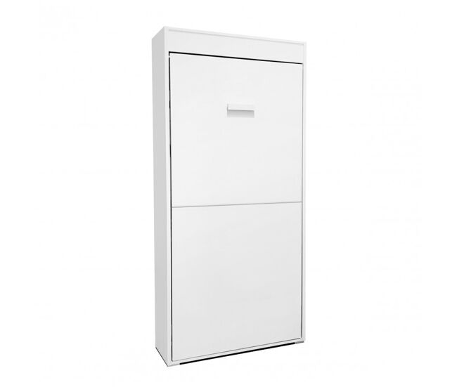 Cama abatible vertical aglomerado melaminizado blanco 90x190cm