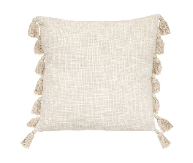 Cojín de poliéster beige 50x50x18cm