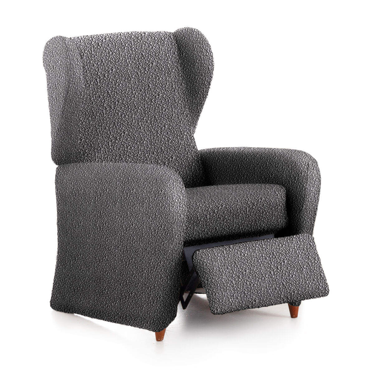 Funda sillón bielastica adaptable  relax  roc 1 plaza (60-85 cm) gris oscuro