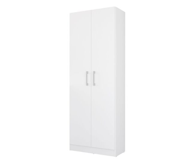 Buyqualia armario hogar escobero multiusos dos puertas en color blanco (alto 170 cm/ancho 61 cm/fondo 32 cm)