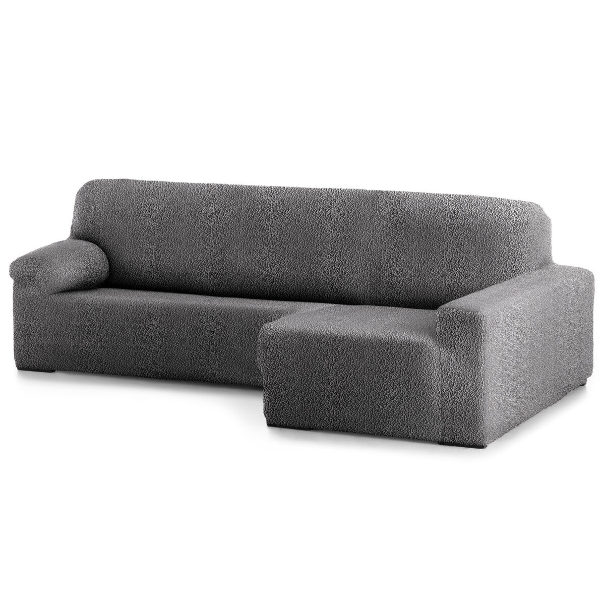 Funda sofá bielastica adaptable  roc chaise longue brazo largo derecha (250-360 cm) gris oscuro