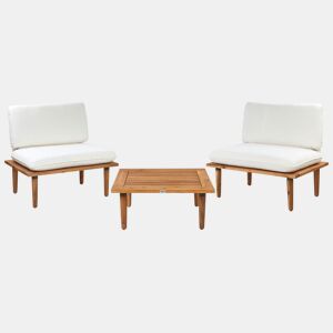 Beliani Conjunto lounge Madeira de acácia com certificado FSC® FRASCATI