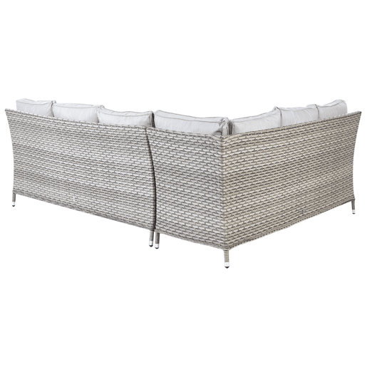 Conjunto de jardim com mesa e repousa-pés 9 lugares LACONA à direita Cinzento claro