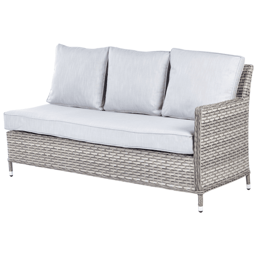 Conjunto de jardim com mesa e repousa-pés 9 lugares LACONA à direita Cinzento claro