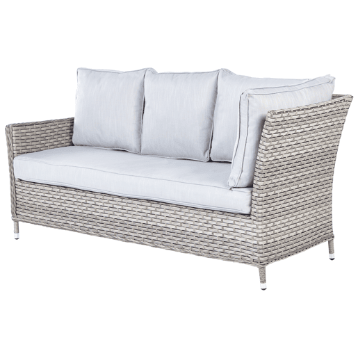 Conjunto de jardim com mesa e repousa-pés 9 lugares LACONA à direita Cinzento claro