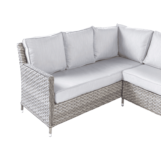 Conjunto de jardim com mesa e repousa-pés 9 lugares LACONA à direita Cinzento claro