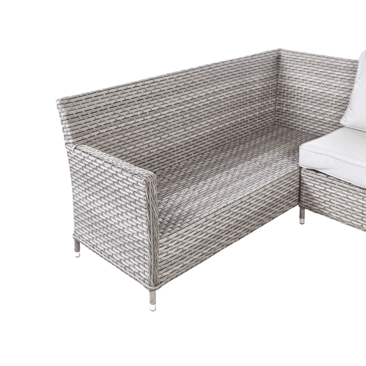 Conjunto de jardim com mesa e repousa-pés 9 lugares LACONA à direita Cinzento claro