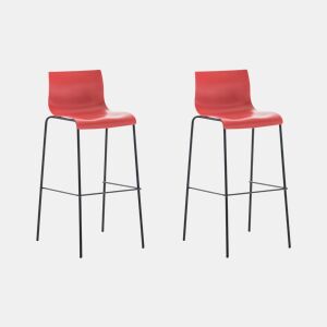 Pack de 2 Taburetes de Bar Hover de Plástico Rojo 48X43X100 cm