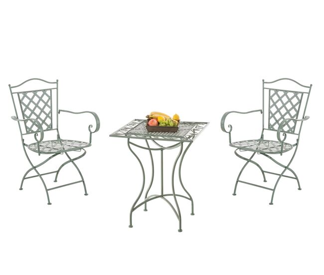 Conjunto de jardín payo metal verde antiguo 51x56x93 cm